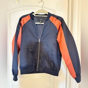 Navy & burnt orange bomber jacket